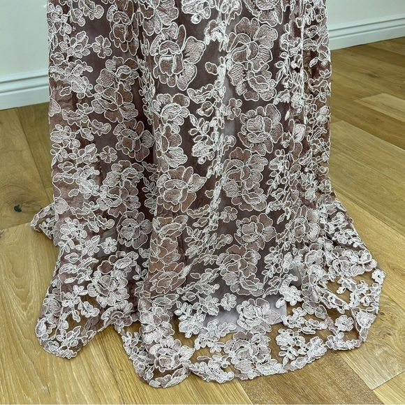 Alex Evenings Wisteria Rose Lace Cap Sleeve Maxi Gown with Shawl Size 12 - Picture 5 of 14
